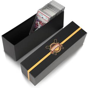 Graded Card Storage Holder Container Storage Boxes Holds 50-55 Graded Cards Black