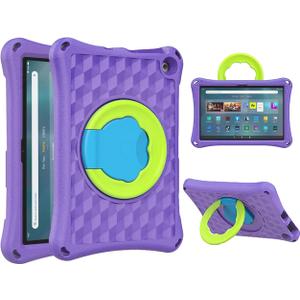 10 in Tablet case for Kids.(2023/2021 Release).Light Weight Anti Slip Shockproof Kids Friendly Case.Incompatible with iPad Samsung TCL Onn 10in Tablet.(Purple)