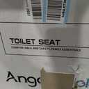 Angol Shiold Slow Close Wood Toilet Seat（Bone, Round 16.5''）