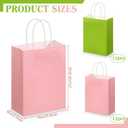 Kolldenn 24 Pcs Pink and Green Party Bags, Witch Paper Bags with Handle, Pink and Green Party Witch Theme Goodie Favors for Birthday Supplies
