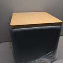 Factory Direct Partners FDP Pro Series Upholstered 18"x18" Square Ottoman Table, 18" Height; Collaborative Commercial Furniture for Hotel Lobby, Office, Restaurant, Waiting Room -Slate Gray/Maple