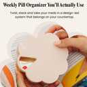 Dosey Twist+Stack Pill Organizer, Weekly & Daily Medicine Organizer Case, Portable Travel Pill Box, Compact Vitamin & Medication Storage Solution, Blush Gold