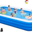 Large Inflatable Pool for Adults - 130'' x 72'' x 22'', Full Sized Blow Up Pool with Pump, Thickened Swimming Pool for Family Backyard Summer Lawn
