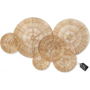 CHI AN HOME Wicker 23 Inch Jute Wall Decor Baskets, Set of 6 Extra Large Woven Jute Wall Plates, 23", 21", 15", 13", 12, 10", Decorative Baskets for Wall Arts, Wall Hanging for Bedroom, Living Room, Office