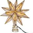 Kurt Adler 10-Light LED 15PT Gold Sputnik Capiz