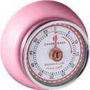 Zassenhaus Magnetic Retro Kitchen Timer, Classic Mechanical Cooking Timer (Pink) (2.75 inch)
