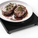 ROPPLIFE Food Warmer Plate, 8.3"x8.3" Electric Warming Tray | 6-Temp Control & Memory Function | for Slow Eaters, Seniors, RV Camping, Sourdough Proofing & Office Use