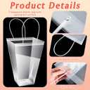 Yexiya 48 Pcs Floral Bags Large Clear Flower Bouquet Bag Bulk with Handle Mother's Day Transparent Florist Wedding Gift Packaging Plastic Gift Birthday Valentine's, 11.4 x 5.9 x 16.7 In (Clear Edge)