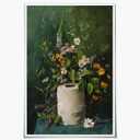 Dark Green Bathroom Wall Art Toilet Paper Roll Poster Vintage Flowers Painting Art Canvas Printing Moody Wildflowers Botanical For Home Room Toilets Wall Decor 12x18inch Unframed