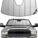 Pigenius Windshield Sun Shade for Ram 2500/3500/4500/5500 2019-2024 with 5 inch Wide Sensor Front Window Sunshade - Safeguard (Gray)