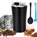 One Touch Coffee Grinder Electric 300W - Heavy-Duty Stainless Steel Blades Small Grinder for Spices & Coffee Beans for Home Use, With 50g Capacity, Ideal for Espresso & French Press (Black)