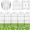 Decorative Garden Fence, No Dig Rustproof Metal Wire Fencing Border Animal Barrier, Flower Edging for Landscape Patio Yard Outdoor Decor (XK-12PACK)