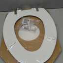 Mayfair Bennett Toilet Seat with Brushed Nickel Hinges, Slow Close Wood Seat, Secure Metal Hinges, Easy Install, Elongated, White