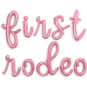 First Rodeo Balloon First Rodeo Banner for Western Cowgirl 1st Birthday Party Decorations (Rose Gold) (Rose Gold)