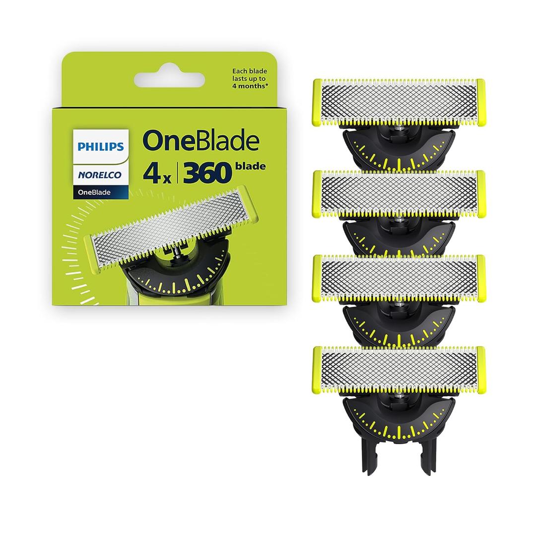 Philips Norelco OneBlade 360 Blades, Genuine Replacement Blades for OneBlade Electric Shaver and Trimmer, 5Pack, QP440/80