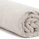 Americanflat 50x60 Throw Blanket - Soft and Breathable Cotton Throw Blanket for Couch, Bed, Chair - Decorative Blankets Perfect for Home, Office, or Outdoor Use - Cream Herringbone Design