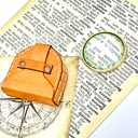 Pocket Magnifying Glass with Leather Box - Domed Magnifying Glass - Monocle Costume Magnifiers - Book Magnifier for Reading - Hand Made Gift (Gold - Without Chain)