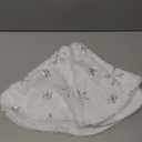 Christmas Tree Skirts 24 Inches Mini Plush Tree Skirt Silver Snowflakes Tree Mats for Winter Holiday Xmas Party Decorations