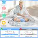 Baby Lounger - Baby Lounger for Newborn 0-24 Months, Breathable Pure Cotton Baby Nest Lounger Cover, Baby Registry Newborn Essentials Gifts, Portable Floor Tummy Time Lounger for Home & Travel (Grey Star)