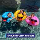 GAME Inflatable Rubber Pool Float Tube - Derby Duck Design, Pack of 3, for Kids Aged 3+, Withstand Weight up to 70 lbs, Small