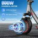 Aovowheel Electric Scooter for Adults, 10'' 500W Motor, Max 23 Miles Range, 19 Mph Top Speed with Dual Suspension, Portable Folding E-Scooter for Commuting, Electric Scooter