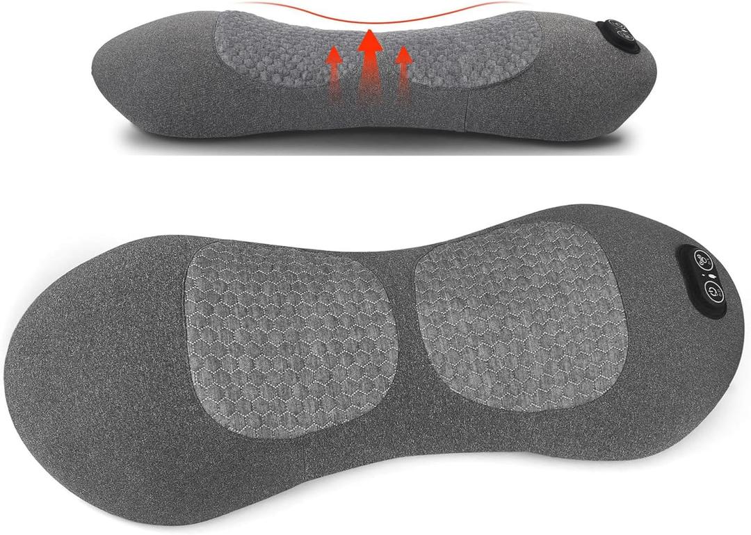 Back Massager with Heat &Vibrating Massage AirbagTraction,Back Support Pillow for Relief Deep Tissue