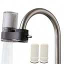 VYNTRA Faucet Water Filter, 7-Layer Kitchen Filter Water Faucet Element, Activated Carbon Ceramic Filter Reduces 99% Chlorine, Limescale, Heavy Metals (2*Filter & 6*Adaptors) Gray