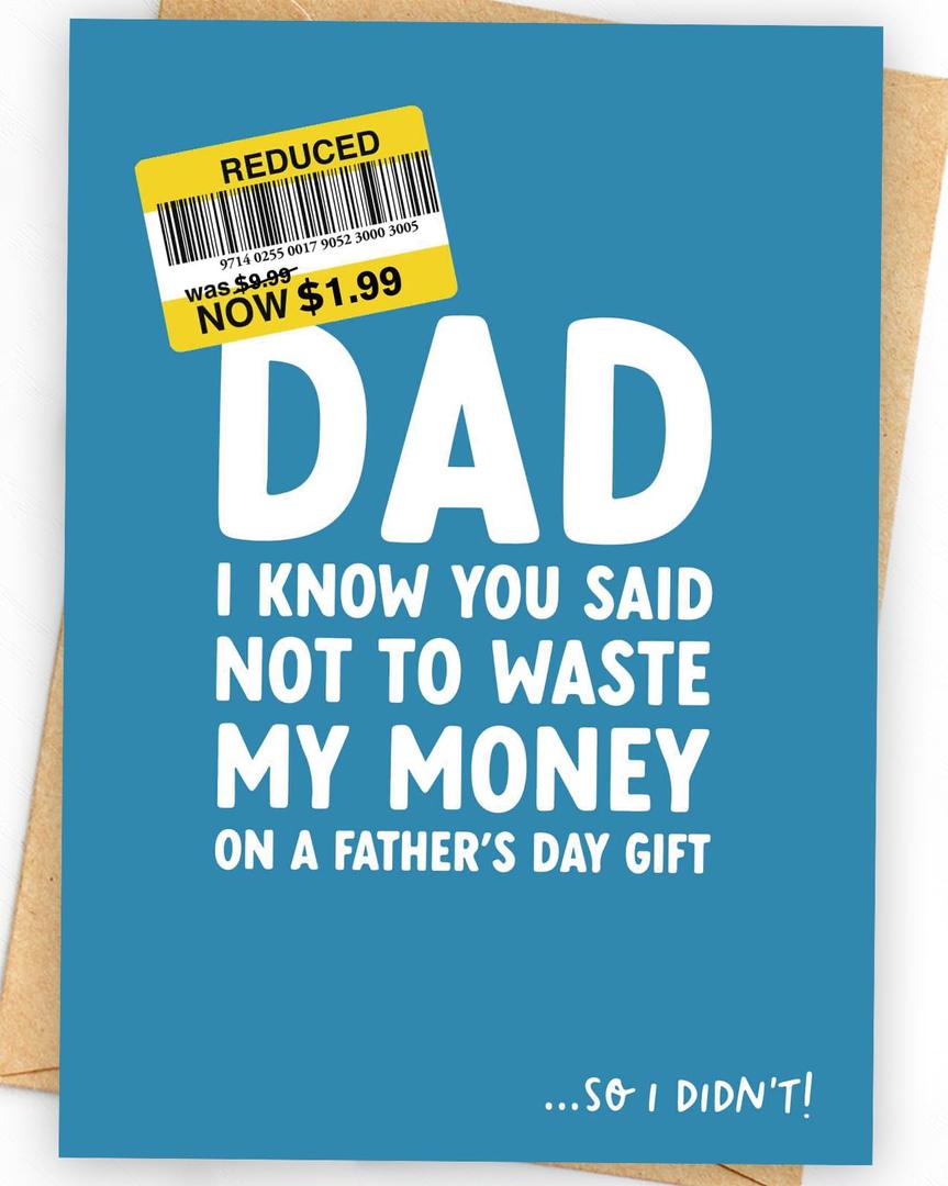 2 x FeliBebe Funny Fathers Day Gift for Dad, Hilarious Fathers Day Card from Daughter or Son, Unique Fathers Day Decoration on His Day