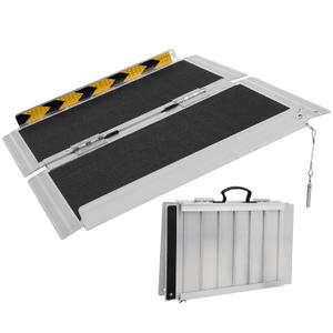 Portable Wheelchair Ramp 2FT, Ramps for Wheelchairs, Aluminum Non-Slip Folding Handicap Ramps for Steps, Outdoor Threshold Wheel Chair Ramps for Doorways, Porch, Cart, Stairs, Curbs