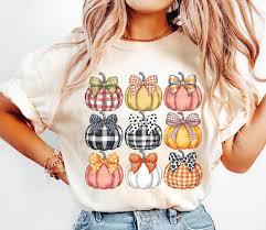 Women's Halloween T-Shirts Pumpkin Graphic Tees Autumn Fall Shirts Loose Casual Short Sleeve Tops (Apricot3, S)