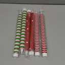 Baquler 6 Pcs Christmas Flameless Taper Candles 10.6 Inch Red Green and White Striped Dots Candles Battery Operated LED Christmas Candlesticks for Xmas Centerpiece Holiday Party Decor