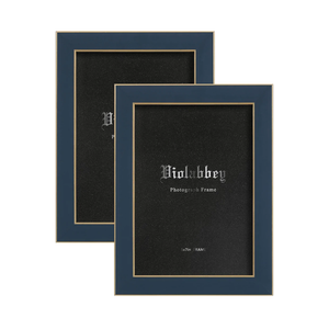 VIOLABBEY 5x7 Picture Frame Navy Blue Set of 2, Colorful 5 x 7 Photo Frame for Wall Mounted or Tabletop Display, Real Glass, Modern Style