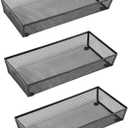 BYCY 3 Pack Mesh Flatware Drawer Organizer for Kitchen/Office/Home Tools,Spoon Knife Fork Organizers Box Utensil Tabletop Storage Tray (12 x 6 x 2 Inch)