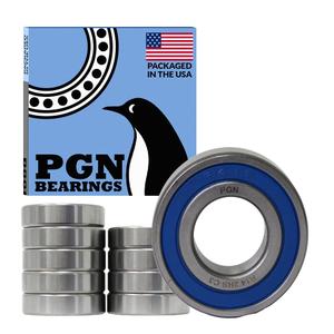 PGN (10 Pack) R14-2RS Bearing - Lubricated Chrome Steel Sealed Ball Bearing - 7/8" x1-7/8 x1/2" Bearings with Rubber Seal & High RPM Support
