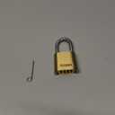 Sesamee K436 4 Dial Bottom Resettable Combination Brass Padlock with 1-Inch Hardened Steel Shackle and 10000 Potential Combinations