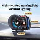 ARTILAURA HUD Head Up Display for Car, OBD2+GPS Gauge Display Digital Speedometer MPH KM/H Water Temperature, RPM, Overspeed Alarm for All Vehicle