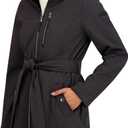 HFX Women's Softshell Transitional Jacket – Bonded Mellow Pile, Wind & Water Resistant Coat, Faux Fur Lining (Black, XL)