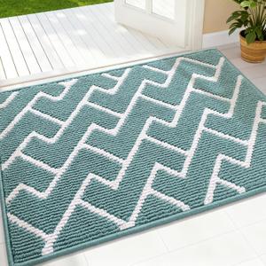 OLANLY Front Door Mat, Non-Slip Rubber Backing, Dirt Resistant and Absorbent, Washable, Easy to Clean Low-Profile Indoor Doormat for Back Door, Entryway, Inside Entrance, 32x20, Sage Green