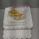 10 Pack Dessert Table Display Set - 4 x Three-Tier Square Cupcake Stands and 6 x Serving Trays, Elegant Tableware for Cakes, Cupcakes, Pastries, and Snacks, Perfect for Parties (White)