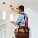 WELKINLAND 17-Pockets Electrician Tool Bag, 14" Portable tool bag, Brown heavy-duty tools bags for men, Mechanics tools bag with shoulder strap