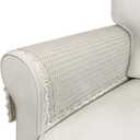 Couch Arm Covers, 2pcs VelvetSofa Arm Covers, Couch Covers, Non-Slip Lace Armrest Covers, Headrest/Backrest Cover, Seat Cover, Slipcovers for Pet Armchair Loveseat Recliner Furniture(24"20", Beige)