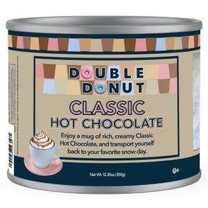 6 x Double Donut Coffee Classic Bulk Hot Chocolate Mix, Rich Hot Cocoa 12 Ounce Canister, Hot Chocolate Powder (EXP 09/03/26)