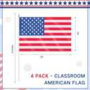 Newwiee 4 Pcs Classroom American Flag for Schools 2 x 3ft USA Classroom Fade Resistant Large American Flag with Pole for Back to School Indoor Wall Office House First Day of School Supplies