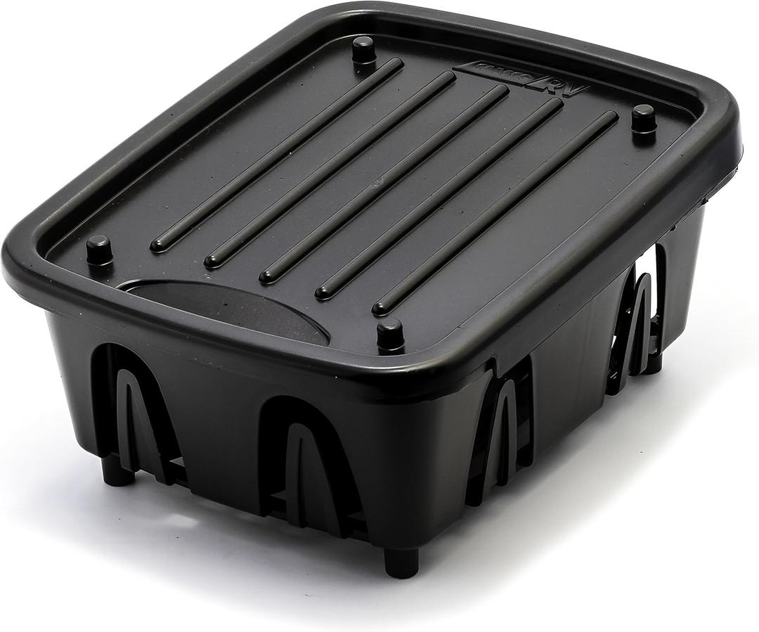 Camco Mini Dish Drainer and Tray - Fits RV Sinks and Small Counter Spaces - Durable Heavy-Duty Construction - Black (43512) (One-Size)