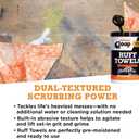 GOOP Heavy Duty Ruff Towels with Scrubbing Power, 10” x 12” Dual Textured Multi-Purpose Cleaning Wipes, Removes Dirt, Grease, Oil - 6 Pack