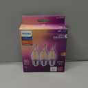 PHILIPS LED 60W BA11 E26 Base 3-Pack Ultra Definition Soft White (2700K) 500 Lumen (5W=60W) Dimmable Clear Flicker Free Candelabra Light Bulbs