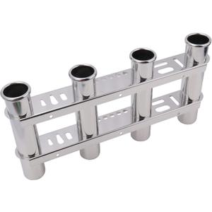 Fishing Rod Holder for Boat, Vertical Wall Mounted Fishing Rod Rack, Stainless Steel Rod Holder for Marine Boat,Fishing Boat, Truck (4 Tubes Upgrade)