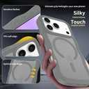 Magnetic for iPhone 17 Pro Case, (Compatible with Magsafe) Curly Wavy Frame Hard Translucent Matte Clear Back Cover for Women Men TPU Bumper Shockproof Phone Case (Gray)
