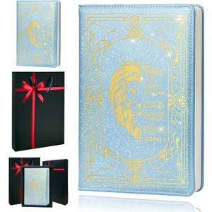 Christian Gifts,A5 Hardcover Leather Journal for Women - 200 Pages Premium Paper Notebook,Lion Journal with 180 Lay Flat Design for Daily Diary, Prayer & Planning (Lion Sky Blue)