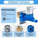 5221DD1001E Dishwasher Water Inlet Valve Replacement for LG, Kenmore Dishwasher Models, Replaces 5221DD1001C, 5221DD1001A, AP5804631, 2977831, PS8769826